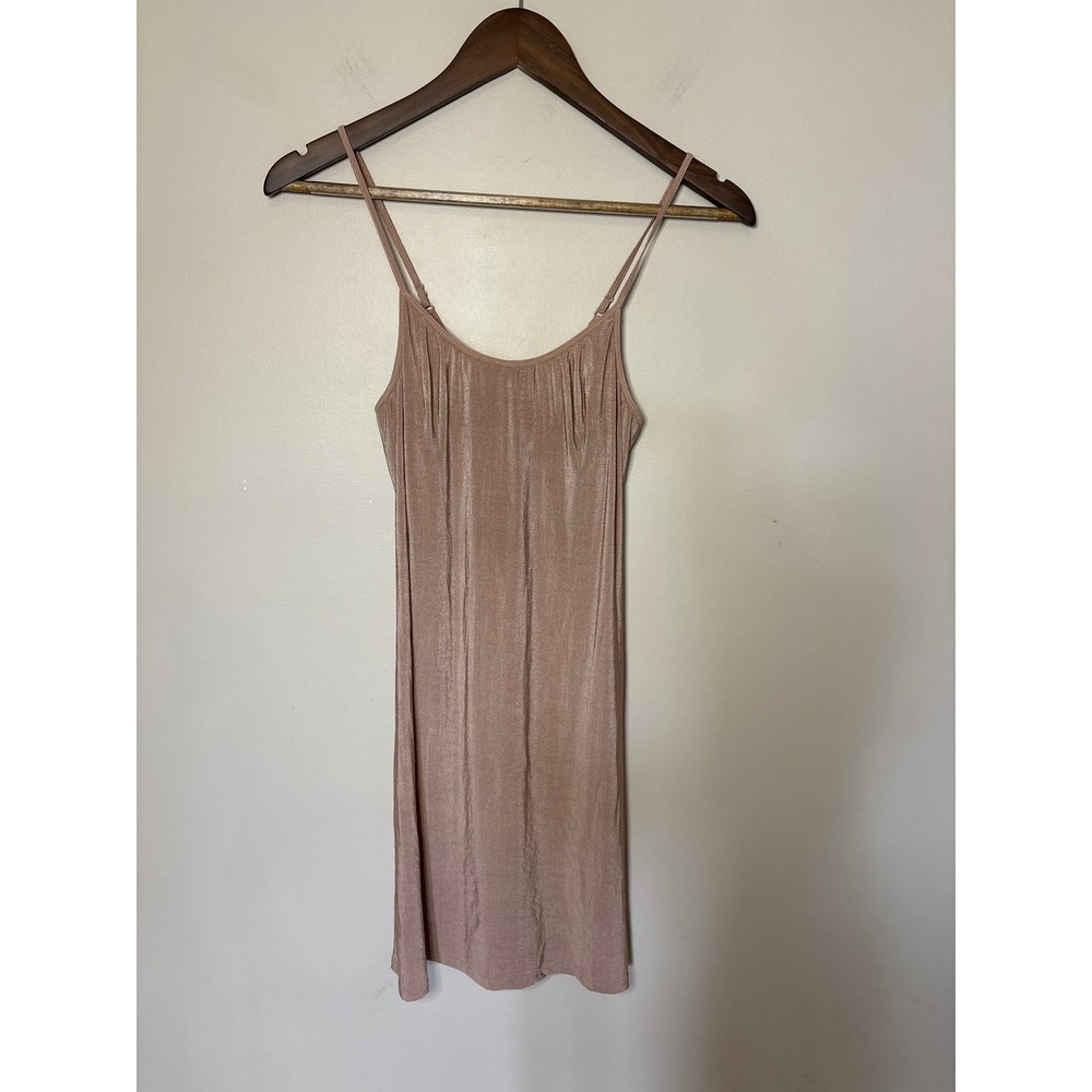 Vintage 80s Olga Slip Dress 32 Nude Champagne Stretch Nylon Lingerie 91220 USA